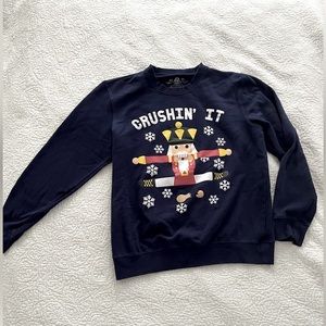 Christmas sweatshirt for holiday ugly sweater party - Nutcracker “Crushin It”